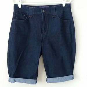 NYDJ Lift Tuck Bermuda Cuffed Shorts Navy Size 6